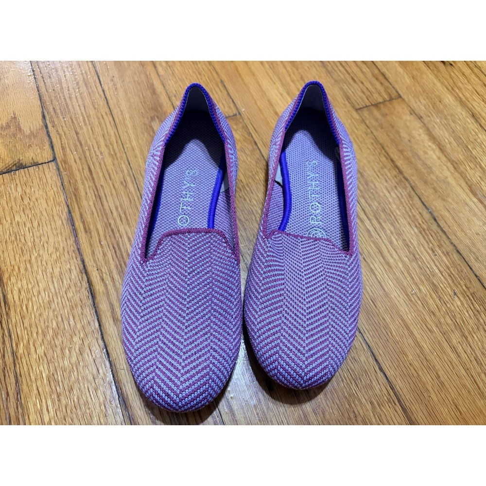 Rothy's Amethyst Herringbone Loafers Size 6.5 Purple Office Comfortable
